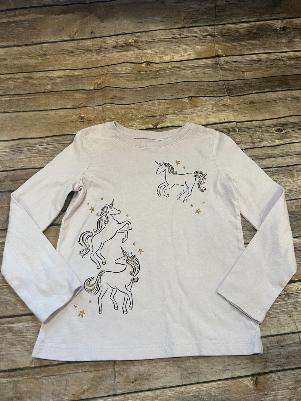 Jumping Beans Girls Size 6 Glitter Unicorn Long Sleeve Shirt